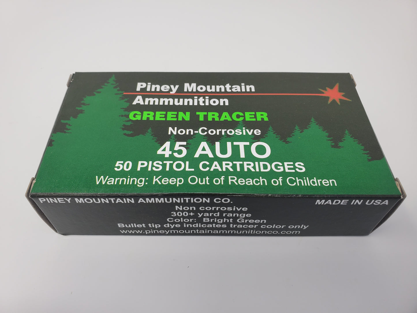 Piney Mountain Ammunition - GREEN TRACER - .45 ACP