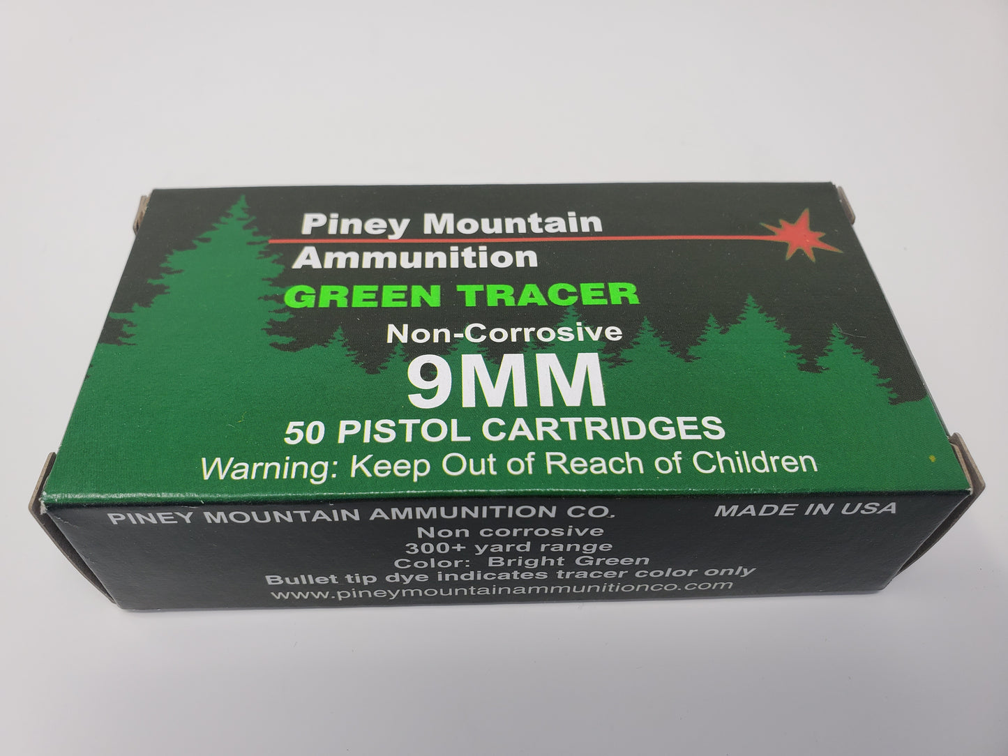 Piney Mountain Ammunition - GREEN TRACER - 9MM